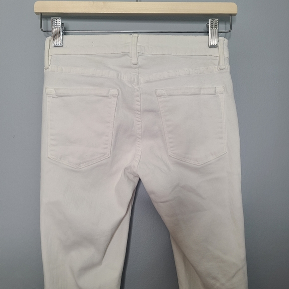 FRAME Le Skinny de Jeanne White Distressed Ripped Jeans - Picture 7 of 10